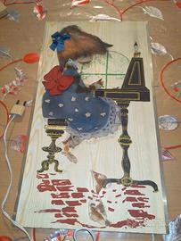 decorazione stile hobby hollie..in legno..quadro 