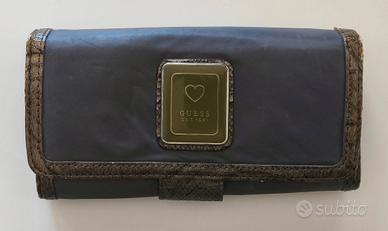 Portafoglio donna Guess blu marrone fodera