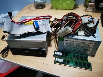 Alimentatore lettore DVD microfono pc ram DDR2 sa