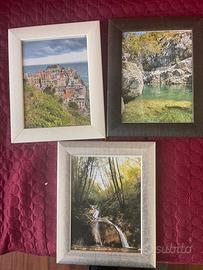 Tre cornici quadri 20*15 con foto