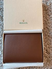 Rolex Porta Carte Di Credito in Pelle Marrone