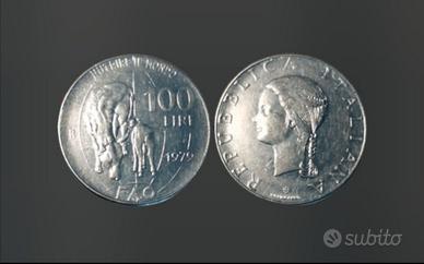 100 Lire Repubblica Italiana Fao 1979 