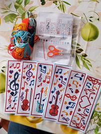 Kit punto croce segnalibri musica ricamo creativo 