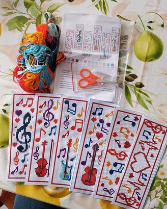 Kit punto croce segnalibri musica ricamo creativo 