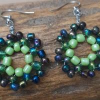 Orecchini di Vetro Verde Fatto a Mano