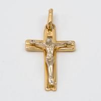Ciondolo oro giallo e bianco 18kt Croce E.950