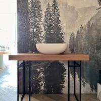 Mobile bagno con top in Noce Canaletto e Lavabo