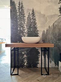 Mobile bagno con top in Noce Canaletto e Lavabo