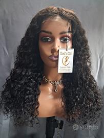 Parrucca naturale con 4x4 Top lace closure 
