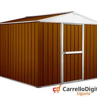 Box porta attrezzi lamiera 276x260 legno scuro