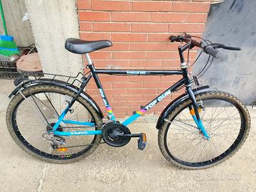 Mountain Bike TOP GUN Nera/Azzurra con portaoacchi