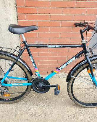 Mountain Bike TOP GUN Nera/Azzurra con portaoacchi