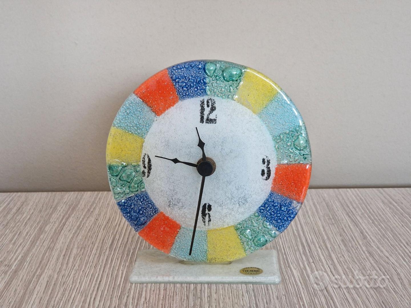 DEQORI Orologio in vetro | orizzontale 30 x 60 cm | motivo tazza di caffè | grande orologio di design XXL in vetro | orologio da parete silenzioso per soggiorno e cucina