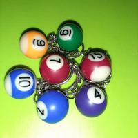 Lotto 7 portachiavi con palla da biliardo