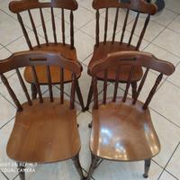 4 sedie in legno stile old america colore noce