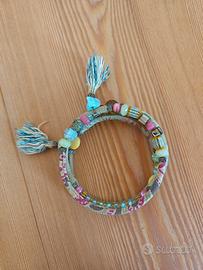 Bracciale tessuto e perline