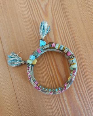 Bracciale tessuto e perline