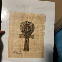 Papiro originale egiziano - simbolo Ankh(vita)
