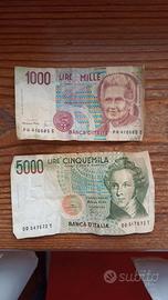 banconote italiane 1000 e 5000
