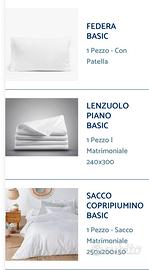 BIANCHERIA PER STRUTTURE RUCETTIVE
