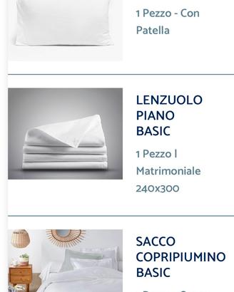 BIANCHERIA PER STRUTTURE RUCETTIVE