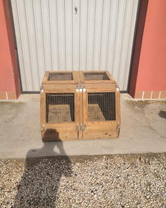 Box Transportino auto in legno per cani