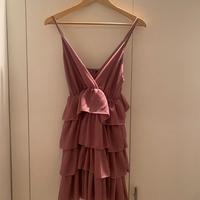 vestito rosa cipria balze