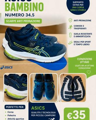 👟 ASICS bambino numero 34,5 – Anti pronazione