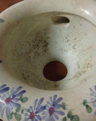 Antica Sputacchiera in Ceramica - Decori Floreali