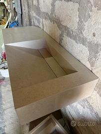 Lavabo in gres porcellanato sospeso 120x50