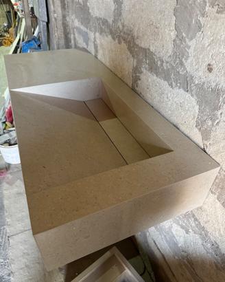 Lavabo in gres porcellanato sospeso 120x50