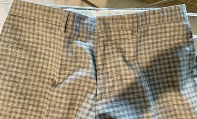Paul Smith Pantaloni Eleganti Uomo a Quadri Grigio
