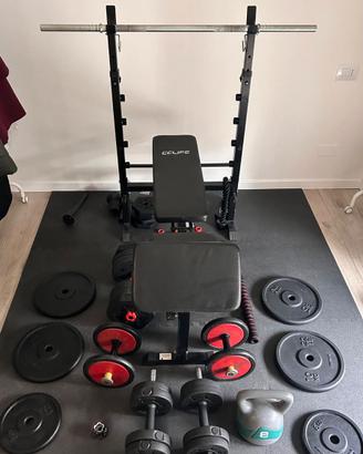 Panca bilanciere manubri