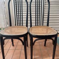 Sedie in legno impagliate vintage