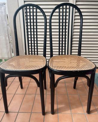 Sedie in legno impagliate vintage