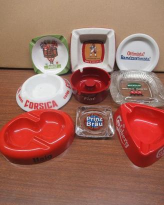 Lotto 9 posacenere promozionali vintage