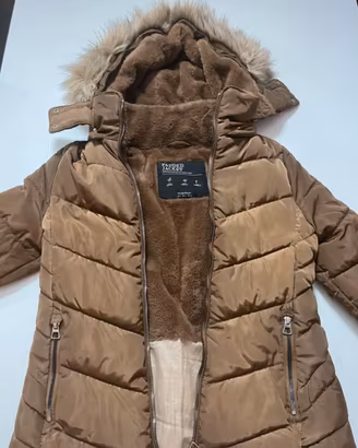 Giacca invernale imbottita, marrone con cappuccio