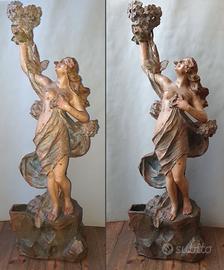 GRANDE STATUA LIBERTY IN TERRACOTTA PRIMI '900