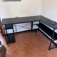 Scrivania angolare nera 155x120