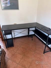 Scrivania angolare nera 155x120
