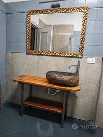 mobile bagno lavabo pietra legno 