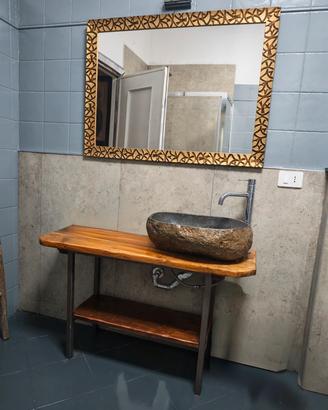 mobile bagno lavabo pietra legno 