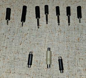 N°7 Spinotti Audio Maschio-Femmina+N°3 Adattatori