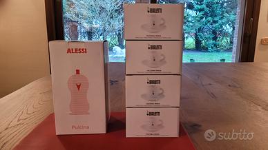 Moka Alessi Pulcina+ 4 tazze Bialetti