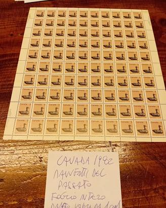 Francobolli nuovi del Canada in fogli interi 