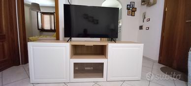 Mobile televisore bianco e legno charo