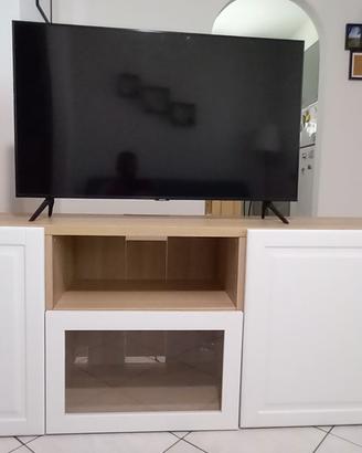 Mobile televisore bianco e legno charo