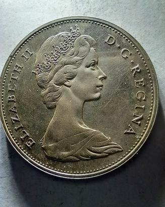 N 2 PEZZI 1 DOLLARO CANADESE  AG 1965/1966 SPL