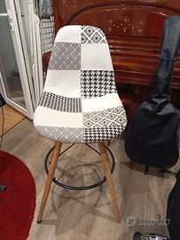 Sedia Sgabello Alto - Patchwork Shabby Chic