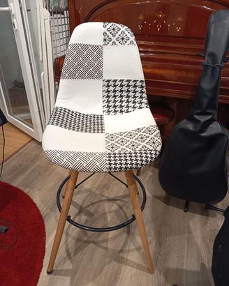 Sedia Sgabello Alto - Patchwork Shabby Chic